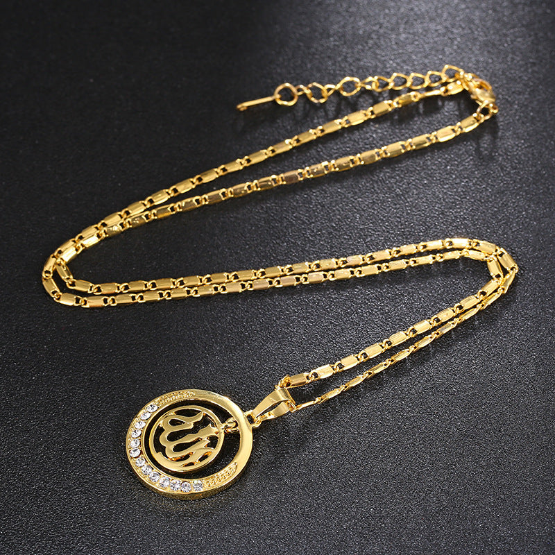 European And American Jewelry Round Diamond Pendant Necklace For Women